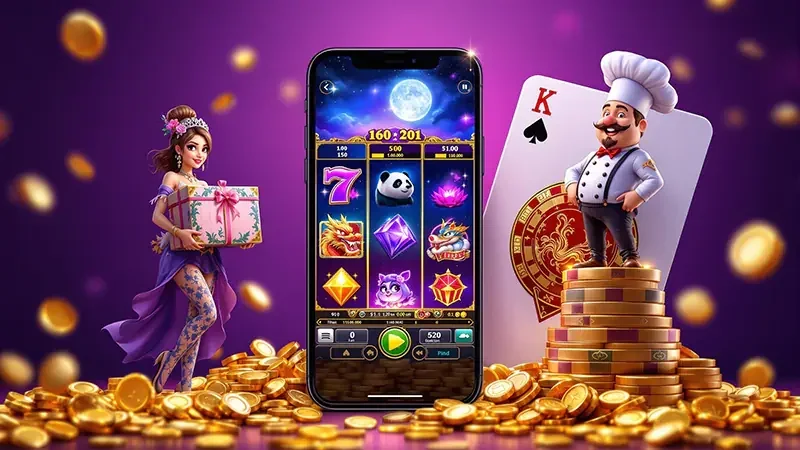 Antarmuka slot video dengan simbol khusus pada reel